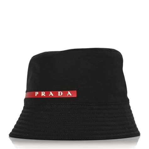 PRADA Technical Nylon Linea Rossa Bucket Hat M Talco